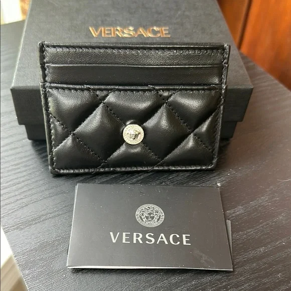 Versace Quilted Lamb Leather Card Case - Picture 7 of 10
